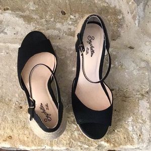 Seychelles roping detailed platform wedges